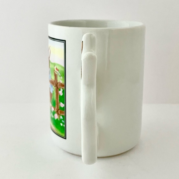 Bunny Rabbits mug with cute bunny shaped handle, NEW - Picture 7 of 10